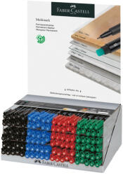 Faber-Castell Display 120 buc x Marker permanent multimark Faber-Castell, F, S, M - 4 culori asortate (FC151350)
