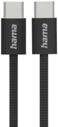 Hama Кабел за зареждане "Fabric", USB-C - USB-C, 1 m, Nylon, черен (HAMA-195002) - xtreme