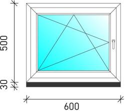  60×50 Bukó-nyíló műanyag ablak