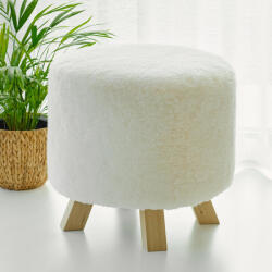  Kerek ekrü báránybőr puff