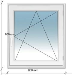 Decco 80x80 Bukó - Nyíló műanyag ablak Decco 71 profil 2 retegű üvegezés