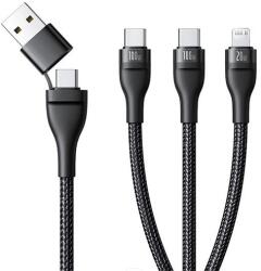Baseus FLASH SERIES III cablu de date 3in1 Type-C/USB - 2 Type-C/lightning, 150cm, NEGRU (P10377501111-00)