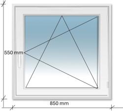 Decco 85x55 Bukó - Nyíló műanyag ablak Decco 71 profil 2 retegű üvegezés