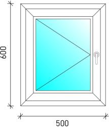  50x60 Nyíló műanyag ablak