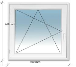 Decco 80x60 Bukó - Nyíló műanyag ablak Decco 71 profil 2 retegű üvegezés