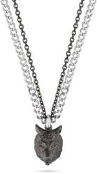 Police PEAGN2119901 Farkasfej Medálos Férfi Nemesacél Nyaklánc - Szürke (PEAGN2119901)