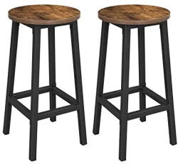 Vasagle Bárszék 2 Db Magas Konyhai Étkező Szék, Kerek, Rusztikus Barna - fizz