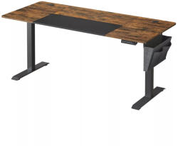 Greman Íróasztal, Elektromosan Állítható Magasság, Rusztikus Barna És Fekete 70 X 160 Cm