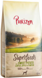 Purizon 2x12kg Purizon Superfoods Veggie édesburgonya lencsével, almával & sütőtökkel száraz kutyatáp