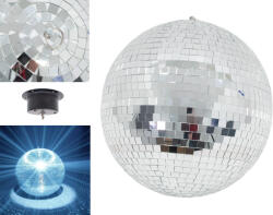 Thunder Germany MB-50 Diszkógömb, tükörgömb 20″ (50 cm) (Extra nagy) + forgató motor - mkaudio