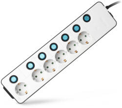 Entac SP Elosztó kapcsolókkal, FEHÉR, túlfeszültség-védelem, 6 foglalat IP20 1, 5m ESE1.5G6-1.5-SW-W/5999097984704 (ESE1.5G6-1.5-SW-W)