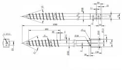 Drevotta DRT U 68X1000x91 Talajcsavar