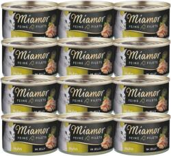 Miamor Miamor Feine Filets zselében - nedves macskaeledel csirkével 12x100 g konzerv