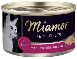 Miamor Miamor Feine Filets zselében - nedves macskaeledel csirkével, sonkával és rizzsel 100 g-os konzerv