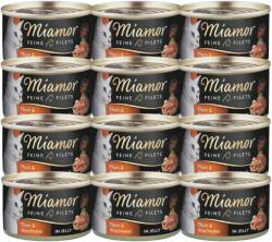 Miamor Miamor Feine Filets zselében - nedves macskaeledel tonhallal és tojással 12x100 g-os konzerv