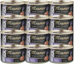 Miamor Miamor Feine Filets zselében - nedves macskaeledel tonhallal és tintahallal 12x100 g-os konzerv