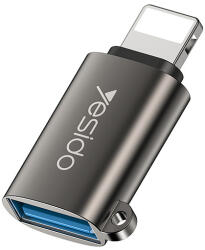 Yesido - OTG adapter (GS14) - USB 3.0 a Lightninghez, Plug & Playhez, 480 Mbps - fekete (KF236943)
