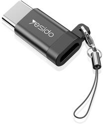 Yesido - OTG adapter (GS04) - Micro-USB Type-C-hez, Plug & Play, 480 Mbps - fekete (KF234471)