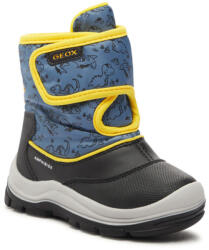GEOX Cizme băieți, cu velcro, impermeabile, căptușite, bleu/galben, 22/27 albastru/galben (13B10E)