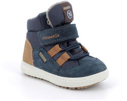 PRIMIGI Ghete îmblănite băieți, piele, Gore-tex, velcro si siret, albastru/maron, 19/26 albastru închis/motivul (14241B)