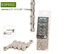 Toopre Z9 kerékpár lánc, 9s, 116 szem, patentszemmel, ezüst