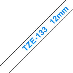 Brother TZE-133, Banda Etichete Laminata, Albastru Pe Transparent, 12MM (TZE133_OEM)
