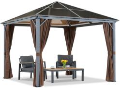 Garden Point Milos 3x3m kerti pavilon barna függönyökkel Garden Point (GAP1226)