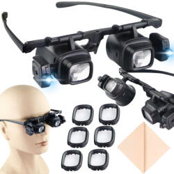  Nagyító szemüveg LED világítással, 24x (v09210)