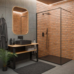 INVENA Alvero négyszögletes kompozit zuhanytálca 90x100 cm, matt fekete AK-7C-910-H (AK-7C-910-H)