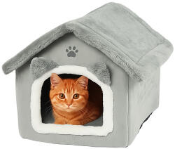 Purlov szürke házikó formájú macskafekhely 25706 (5904665713860)
