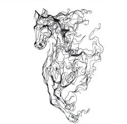 Wallity Fém fali dekoráció, horse, 18x98 cm (507ATP1157)