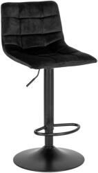 House Nordic 2 db Middelfart bárszék, bársony, fekete, 75 cm ülésmagasság (HN1001304)