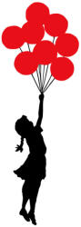 Wallity Fém fali dekoráció, balloon, 100x34 cm (891TNL2301)