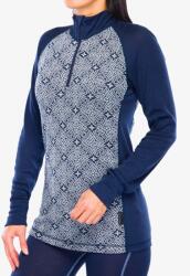 Dovre 100% Merino Wool Női cipzáras felső - blue - XL