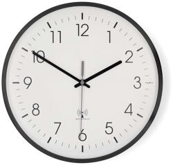 Nedis CLWA6226BK rádióvezérelt óra, 30 cm átmérő, műanyag, csendes szerkezet (CLWA6226BK) - snaigeshop