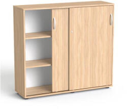 MAYAH Szekrény, 3 rendező magas, tolóajtós, polcos, MAYAH "Freedom SV-13", tölgy (SV-K312 K/ IBXSZ13T) - nyomtassingyen