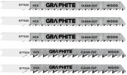 Graphite Dekopírfűrészlap, U-befogó, HCS, 6TPI, 74/100mm, fa-rétegelt lemez, 5db (57T529) - storeplace