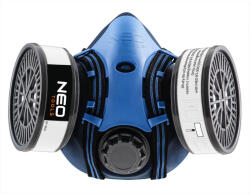 NEO TOOLS Szilikon félmaszk készlet, 2db szűrővel, P3 R, por és kis részecskék elleni védelem (97-351) - storeplace