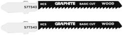 Graphite Dekopírfűrészlap, T-befogó, HCS, 12TPI, 50/76mm, fa-rétegelt lemez, 2db (57T543)
