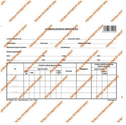  B. 18-50 A5 fekvő "Szabadságnyilvántartás" nyomtatvány (B.18-50) - tintasziget