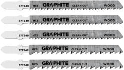 Graphite Dekopírfűrészlap készlet, T-befogó, HCS, 6TPI/10TPI, 74/100mm, fa-rétegelt lemez, 5db (57T551) - storeplace