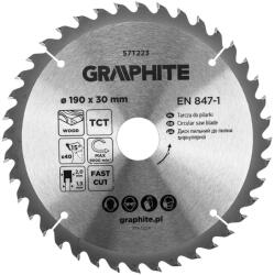 GRAPHITE Körfűrészlap, keményfém fogakkal, 190x30mm, 40fog (57T223) - storeplace