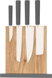 Butterfork Set de cuțite Butterfork + Suport pentru cuțite din stejar (cu magnet) Gri închis, AR-RPM9, Stejar S