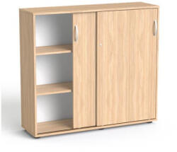 MAYAH Szekrény, 3 rendező magas, tolóajtós, polcos, MAYAH "Freedom SV-13", tölgy (SV-K312 K/ IBXSZ13T) - tonerpiac