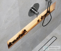 SAPHO POLYSAN NIX beépíthető polc zuhanyzóba, lefolyóval, LED világítással, 60cm, rozsdamentes acél (72441) (72441)