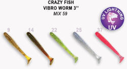 Crazy Fish Vibro Worm 75-M59-6 gumihal 5 db / csomag) (W-4897011000190)
