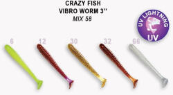 Crazy Fish Vibro Worm 75-M58-6 gumihal 5 db / csomag) (W-4897011000183)