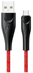 USAMS fonott kábel U41 microUSB 1 m 2 A - gyors töltés, piros (SJ393USB02, US-SJ393) (SJ393USB02)