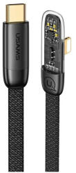 USAMS derékszögű USB-C-Lightning kábel PD 20W gyorstöltéssel Iceflake Series 1, 2 m fekete SJ583USB01 (SJ583USB01)
