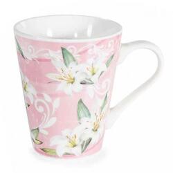 AFI Fehér virágos porcelán bögre - 280 ml (IMO-AFI-721540ROZSASZIN)